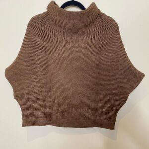 Cozy Brown Knit Poncho